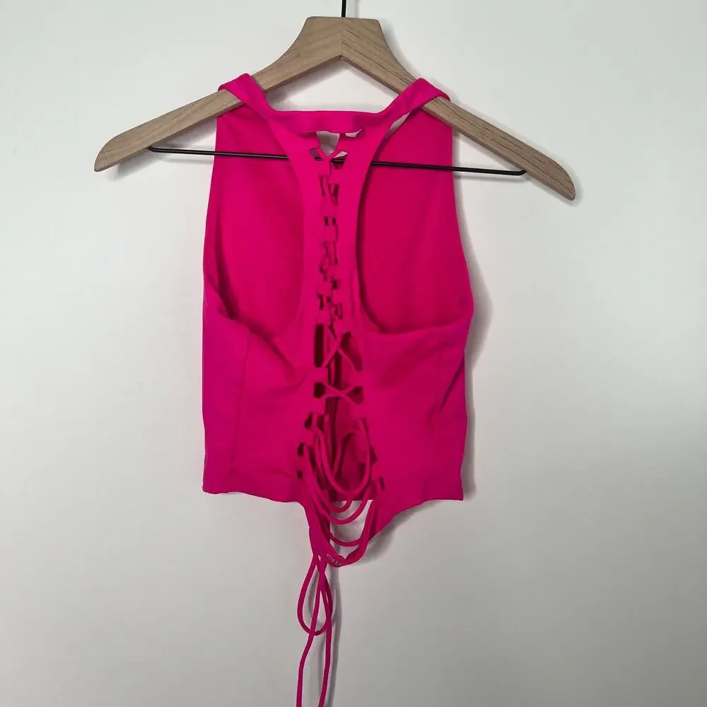 Alo Yoga Movement Bra Open Up Neon Pink Women’s Medium